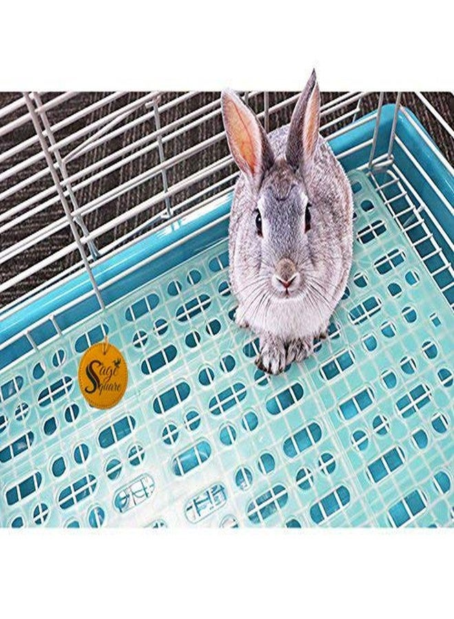 سايج سكوير سجادة أرضية مريحة مربعة الشكل من البولي فينيل كلوريد لحماية أقدام الأرانب/خنازير غينيا/النموس/الكلاب/القطط/القطط الصغيرة (قطعة واحدة، أزرق، مقاس واحد) - Image 2